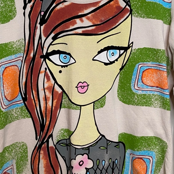 Custo Barcelona Gal Face Long Sleeve Top, Custo Size 4 - Picture 2 of 9